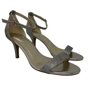 Bandolino Madia Open Toe Gold Metallic Ankle Strap Formal Evening Heels 9.5